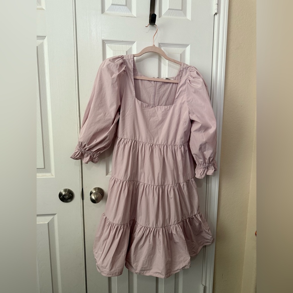 Madewell Poplin Lizzie Babydoll Dress Pale Lilac Size 8